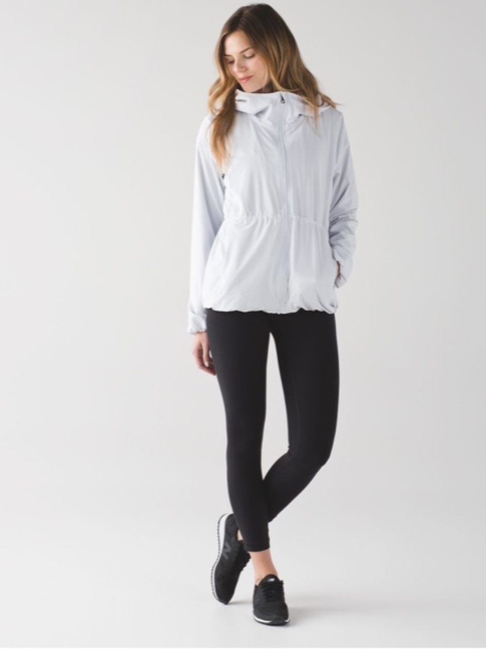 Lululemon Belle Jacket Alpine White Hooded Lightweight Zip Size 4